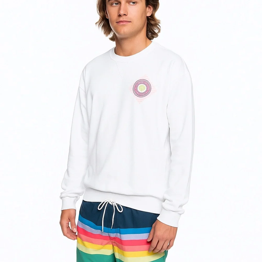 Scotch & Soda Freedivers Neon Logo Activewear Beach Coastal Crewneck Sweatshirt
